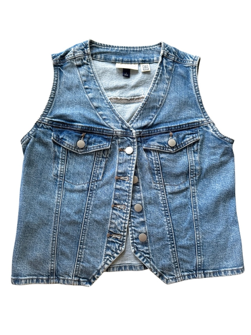 Universal Thread Light Blue Cotton Denim Vest Size Small